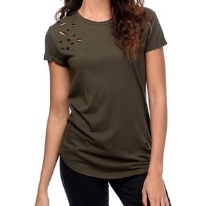 Ninth hall distressed long tee from Zumiez